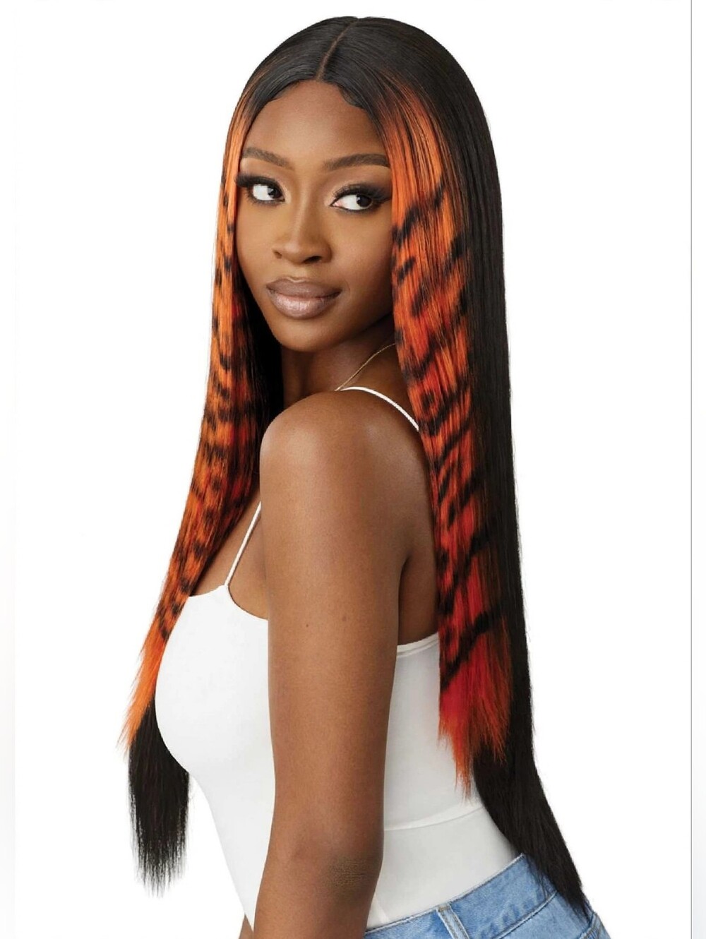 Outre Color Bomb Glueless 5" Part HD Lace Front Wig - TYGRA -'DRFF ORANGE TIGER'